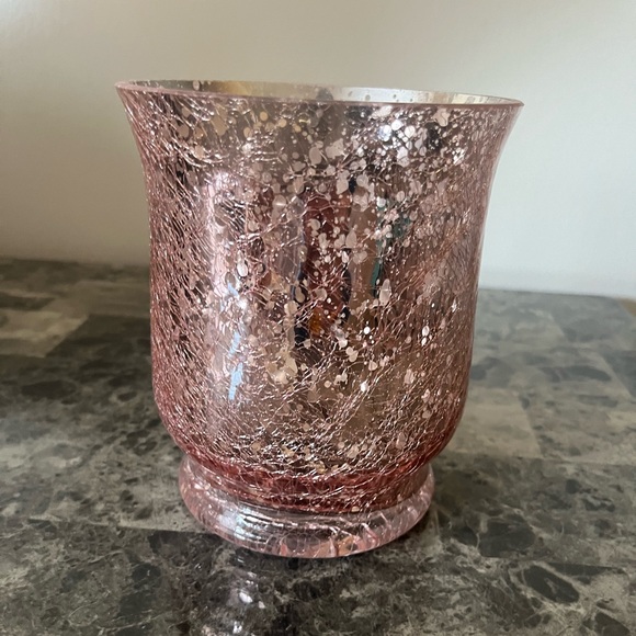 Blush Crackle Glass Vase - Picture 1 of 3
